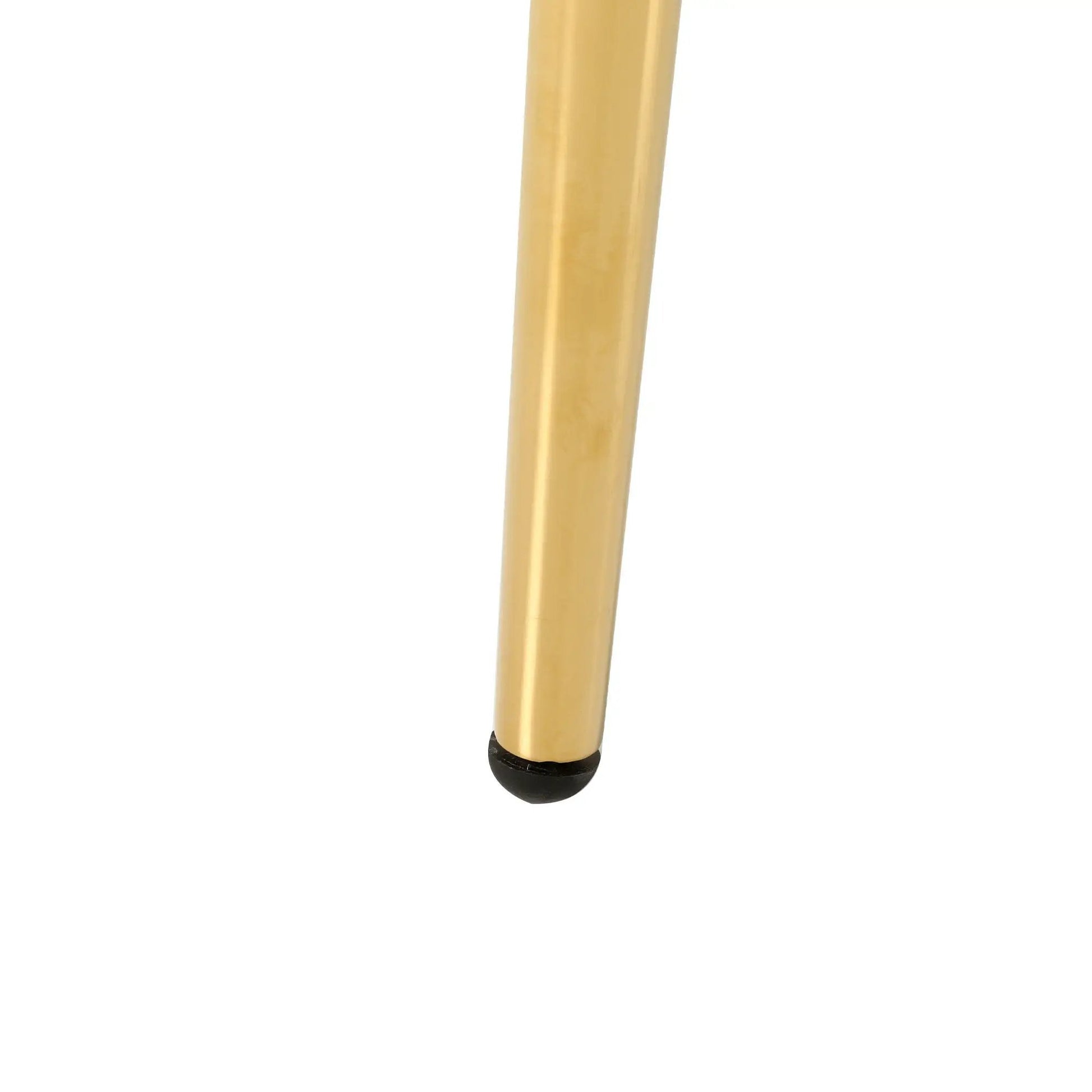 Modern dining chair leg gold-toned metal with black foot cap on Tampa Home & Garden Store