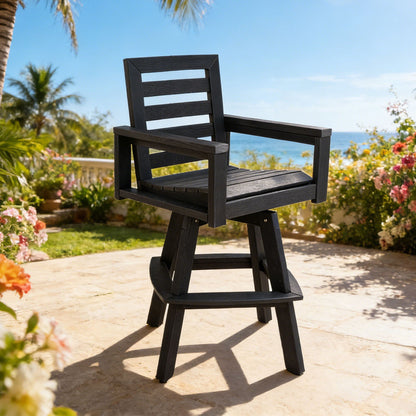 Outdoor Ladderback Swivel Chair and Thick Frame