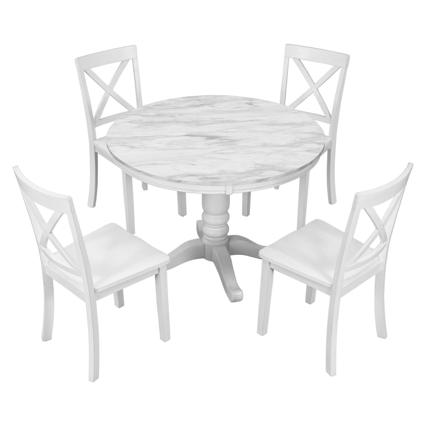 Elegant 5 Pieces Dining Table and 4 Chairs Set