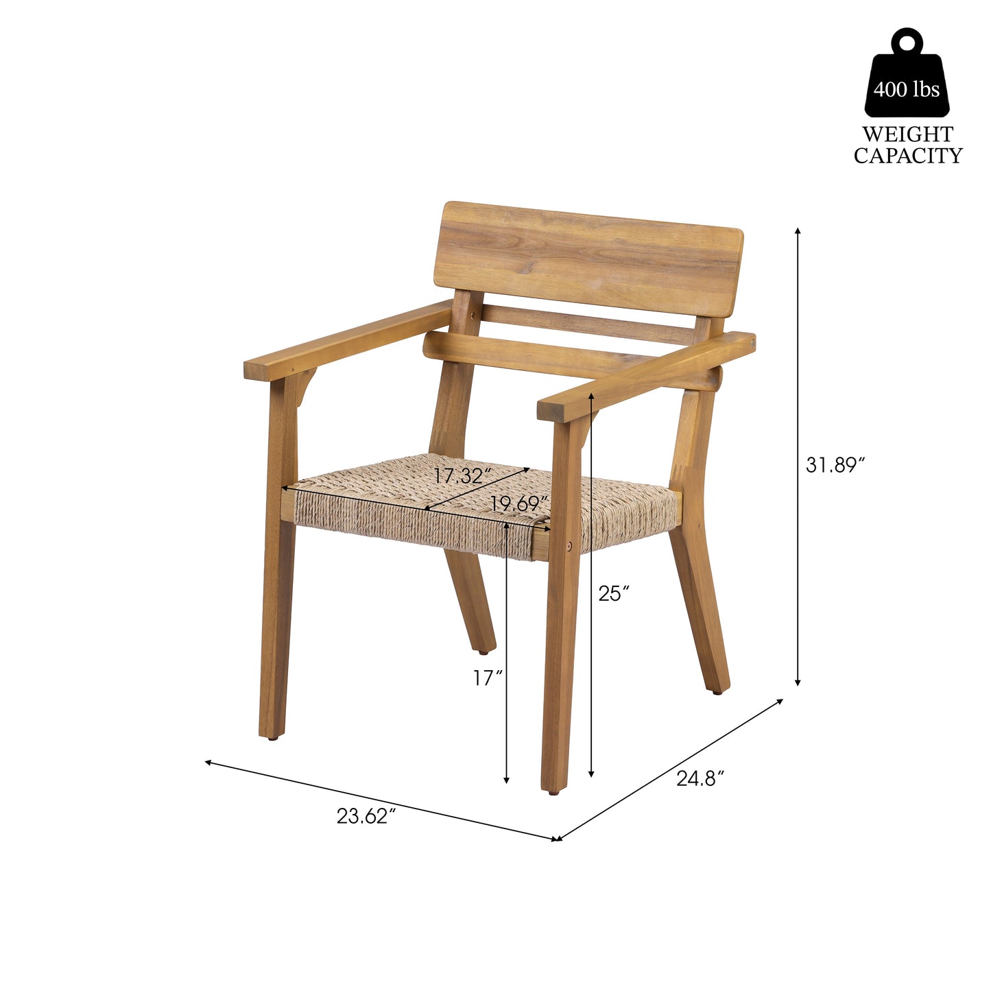 7-Piece Extendable Acacia Wood Outdoor Dining Set by HouseOfZazla with woven-seat chairs on Tampa Home & Garden Store