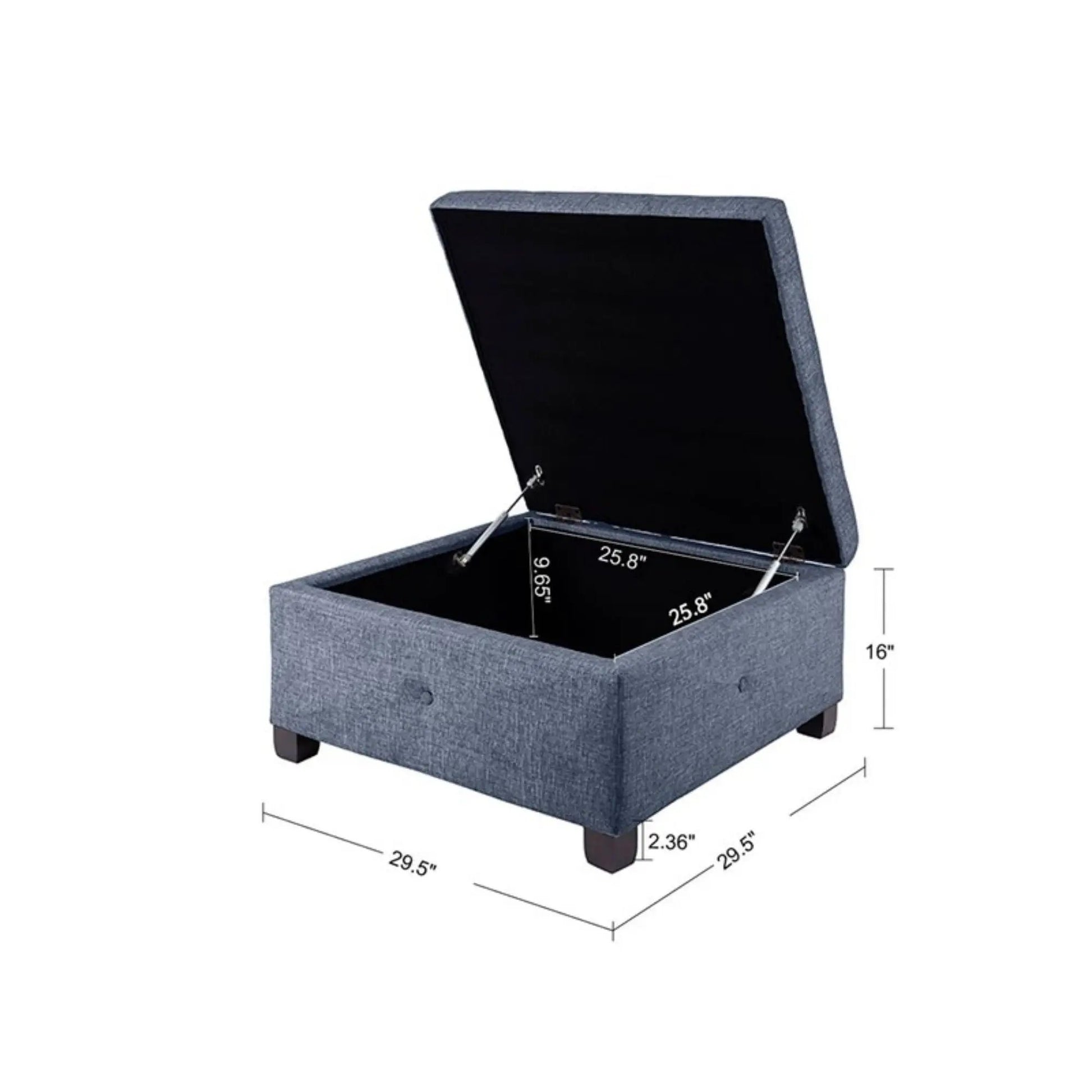 Aspen ottoman storage with soft-close lid in gray fabric by Unique Piece Furniture on Tampa Home & Garden Store