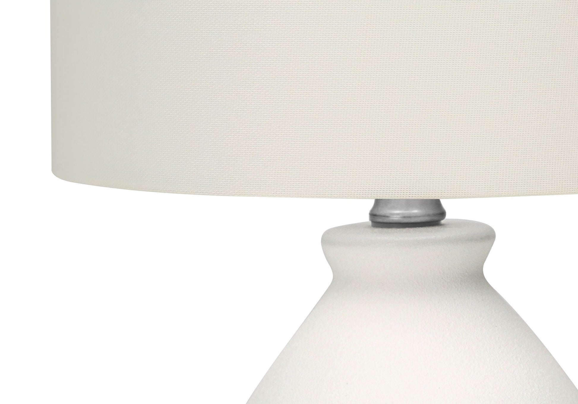 Cream modern table lamp with textured fabric shade and white ceramic base on Tampa Home & Garden Store