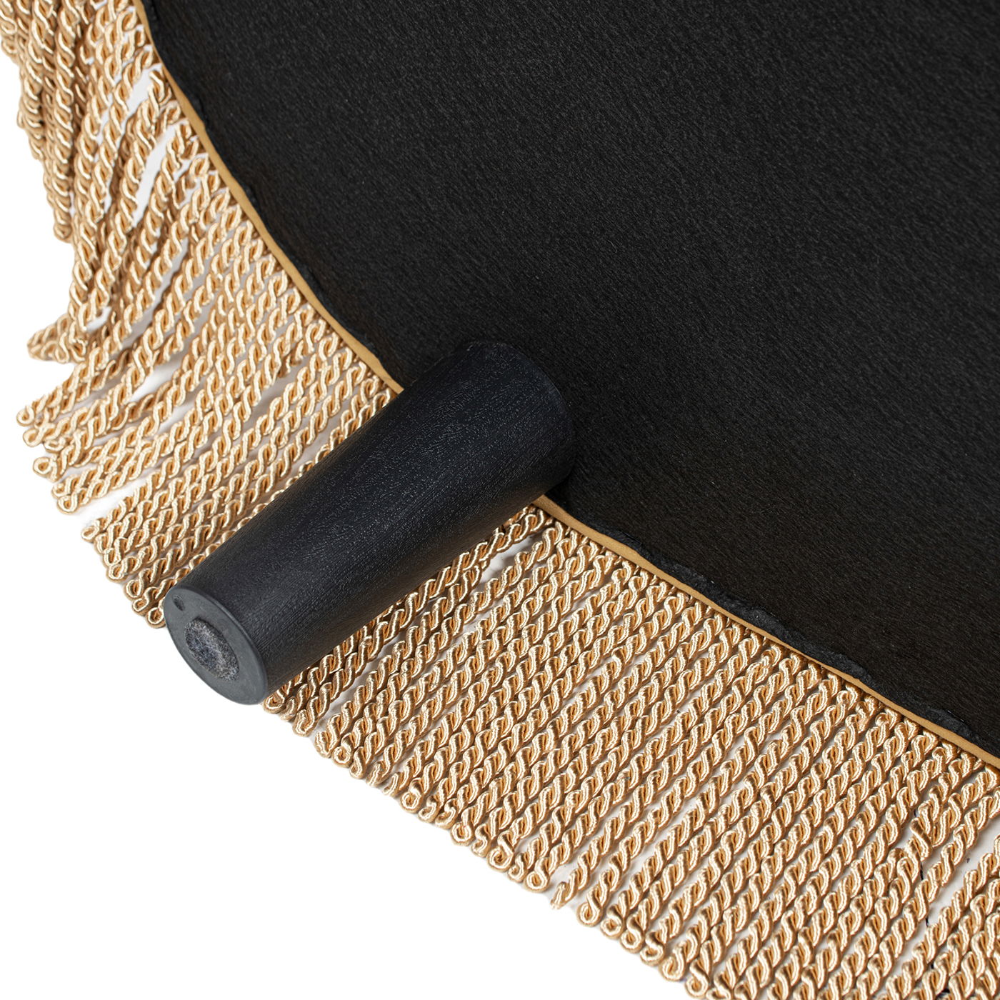 Melinda oval tufted bullion fringe bench black upholstery gold bullion fringe HouseOfZazla on Tampa Home & Garden Store