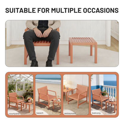 Orange waterproof two-piece outdoor patio set chair and matching side table HouseOfZazla on Tampa Home & Garden Store