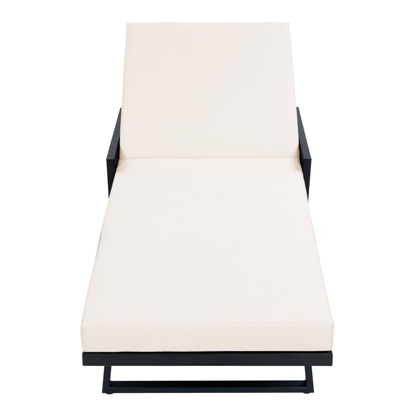 Black Iron Chaise Lounge And A Cream Cushion Set