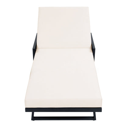 Black Iron Chaise Lounge And A Cream Cushion Set