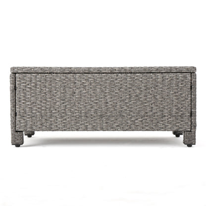 Puerta 4-Piece Outdoor Furniture Set gray-brown wicker rattan modular by HouseOfZazla on Tampa Home & Garden Store