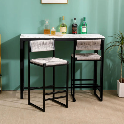 Bar Stools Paper Rope Weave Dining Chairs