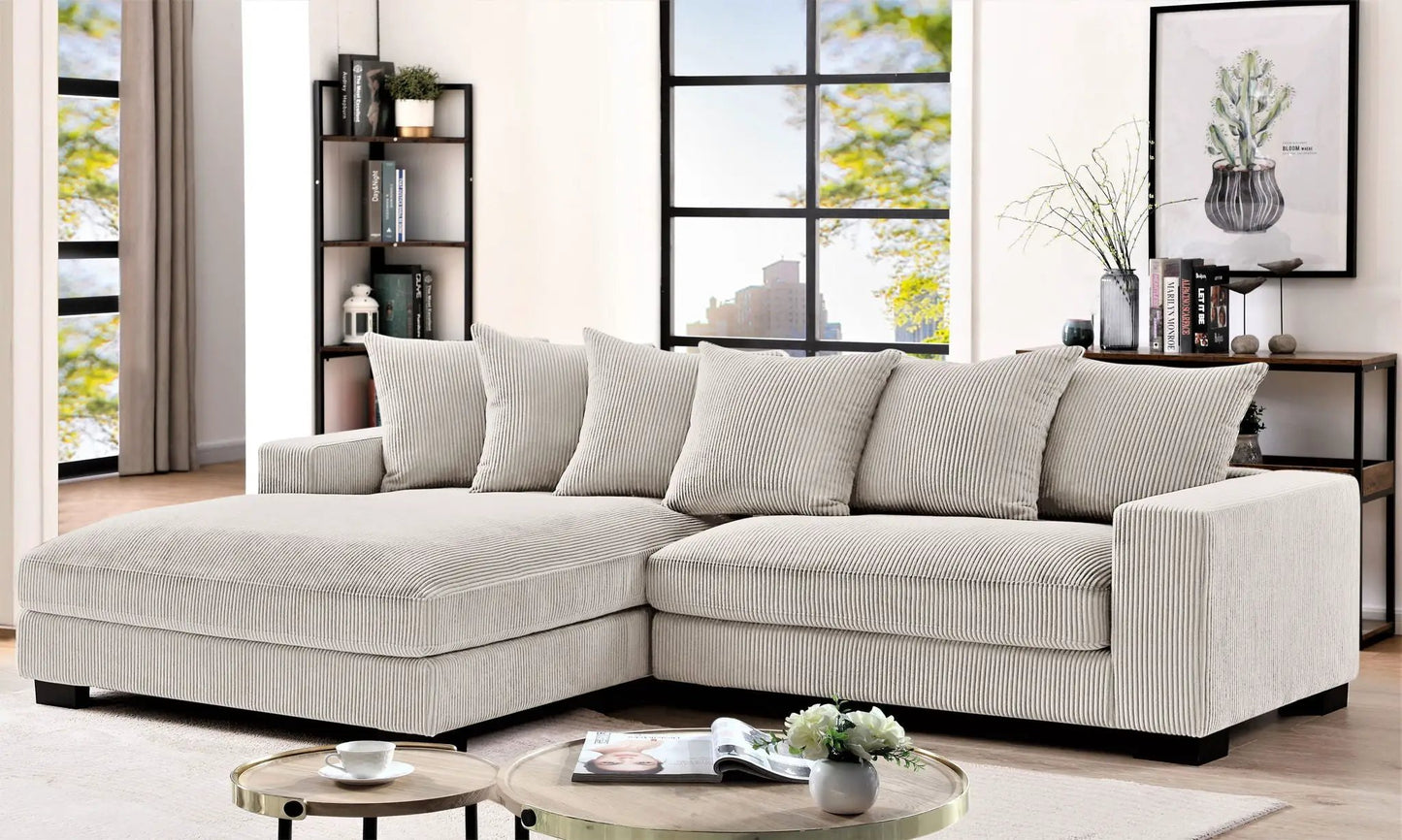 Luxe Oversized 2 Piece Sectional Sofa for Living