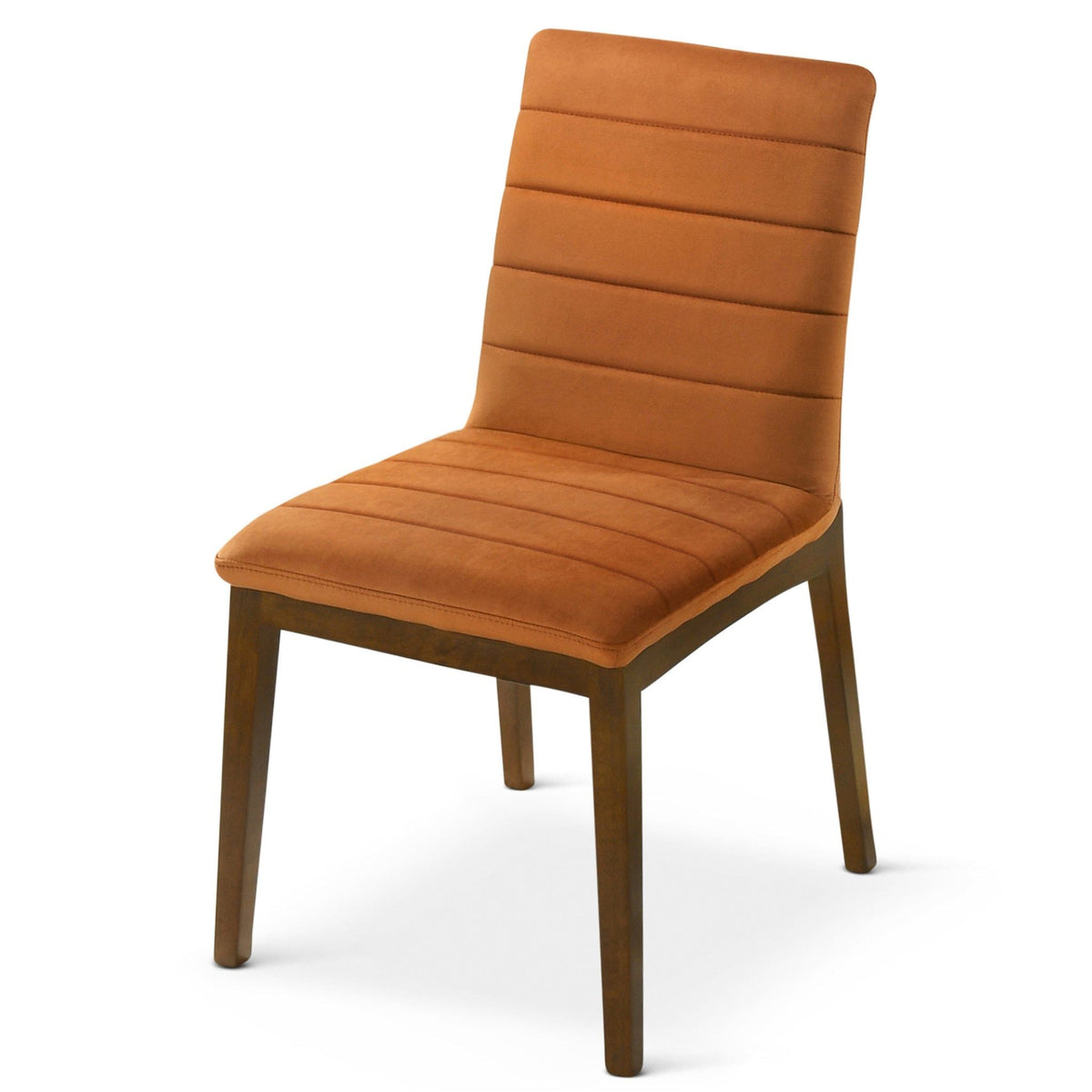 Modern dining chair set with orange upholstery and solid wood base by HouseOfZazla on Tampa Home & Garden Store