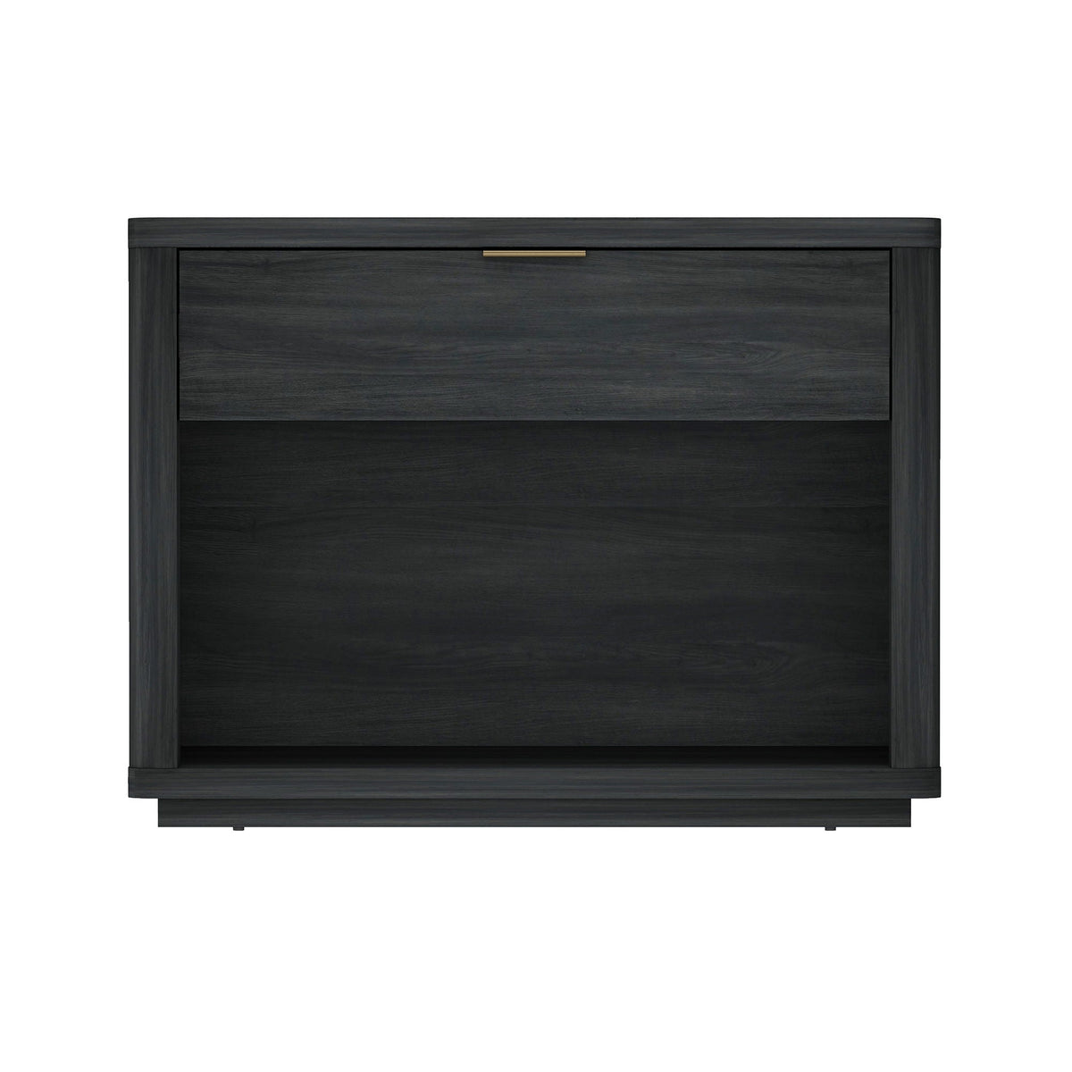 Evelyn Nightstand with 1 drawer and open shelf in dark gray with gold handle HouseOfZazla on Tampa Home & Garden Store