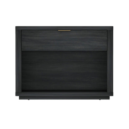 Evelyn Nightstand with 1 drawer and open shelf in dark gray with gold handle HouseOfZazla on Tampa Home & Garden Store