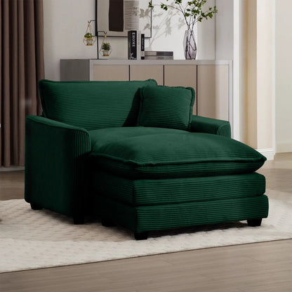 Classic Modern Comfortable Chair With Footstool