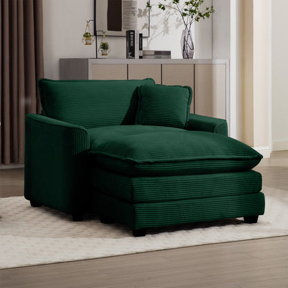 Classic Modern Deep Seat Chair and Footstool Set