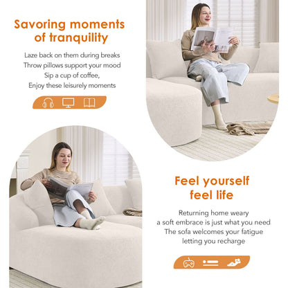 Comfortable L Shaped Sofa and Four Pillows