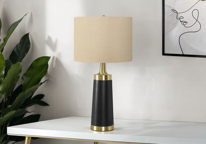 Table lamp resin contemporary black base with cream shade by HouseOfZazla on Tampa Home & Garden Store