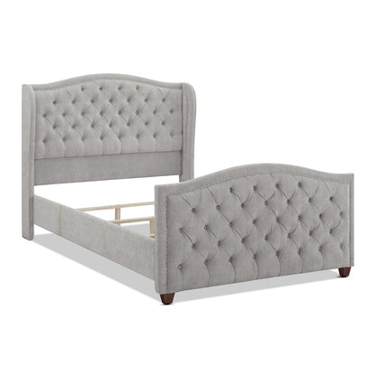 Solid Upholstered Bed Frame and Headboard Set