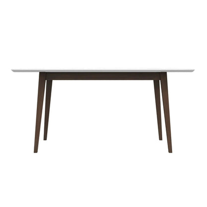 Mary Modern Rectangular Dining Table white top with dark wood legs Unique Piece Furniture on Tampa Home & Garden Store