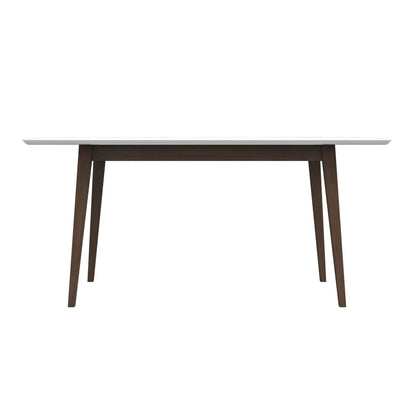 Mary Modern Style Rectangular Dining Table with white top and dark wood legs by HouseOfZazla on Tampa Home & Garden Store