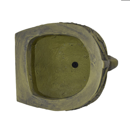 Garden Urn Planter olive-green textured finish with rustic look by HouseOfZazla on Tampa Home & Garden Store