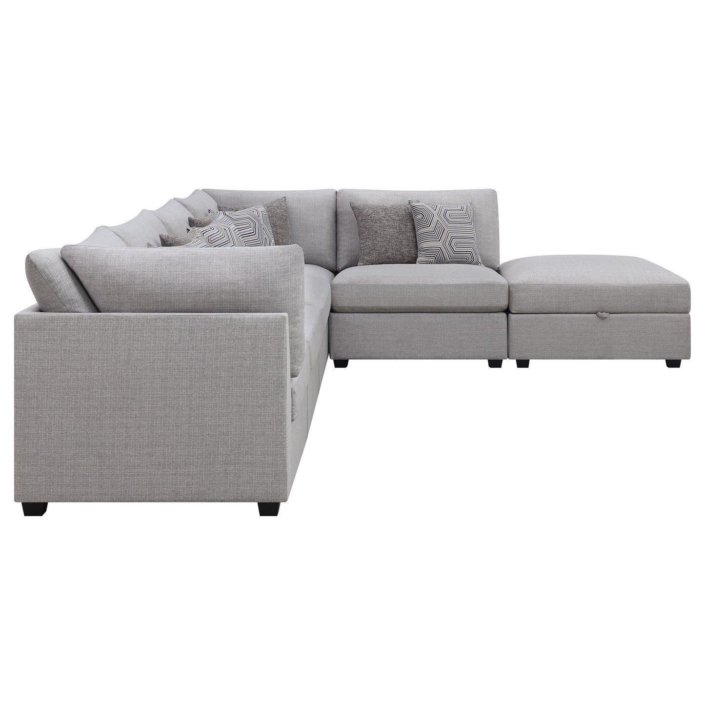 Lafayette modular sectional sofa by HouseOfZazla in light gray fabric, 2-piece living room set on Tampa Home & Garden Store