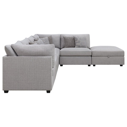 Lafayette modular sectional sofa by HouseOfZazla in light gray fabric, 2-piece living room set on Tampa Home & Garden Store