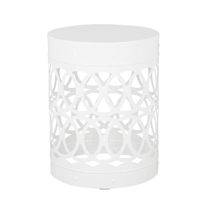 Outdoor Metal Side Tables Set of Two for Patio