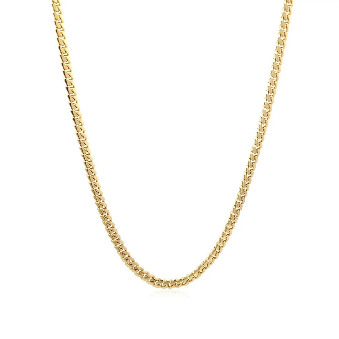 10k yellow gold classic Miami Cuban chain necklace, solid link, 3.20 mm on Tampa Home & Garden Store