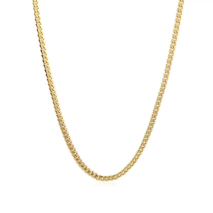 10k yellow gold classic Miami Cuban chain necklace, solid link, 3.20 mm on Tampa Home & Garden Store