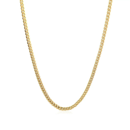 10k yellow gold classic Miami Cuban chain necklace, solid link, 3.20 mm on Tampa Home & Garden Store