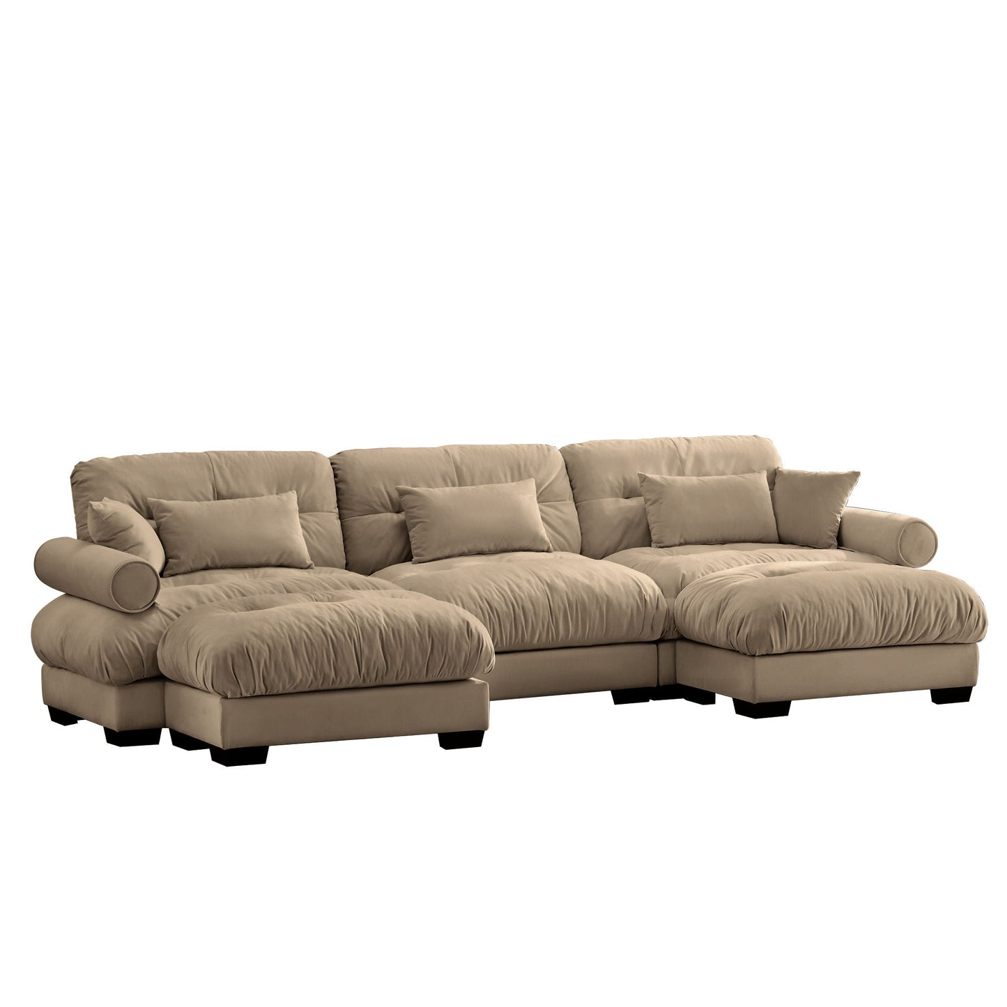 Oversized Modular Sofa with Movable Ottoman