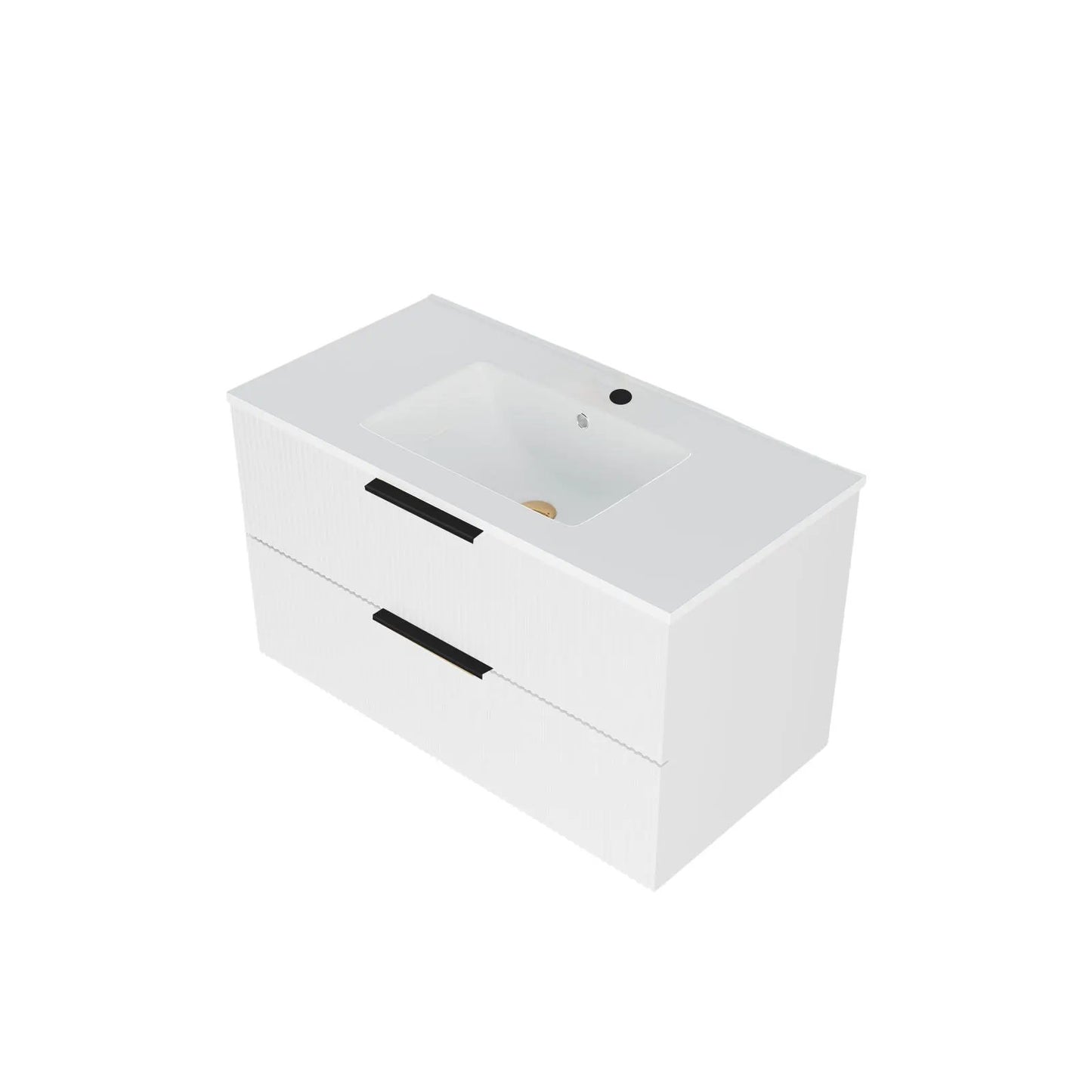 Floating Wall Mounted Vanity Sink and Drawers