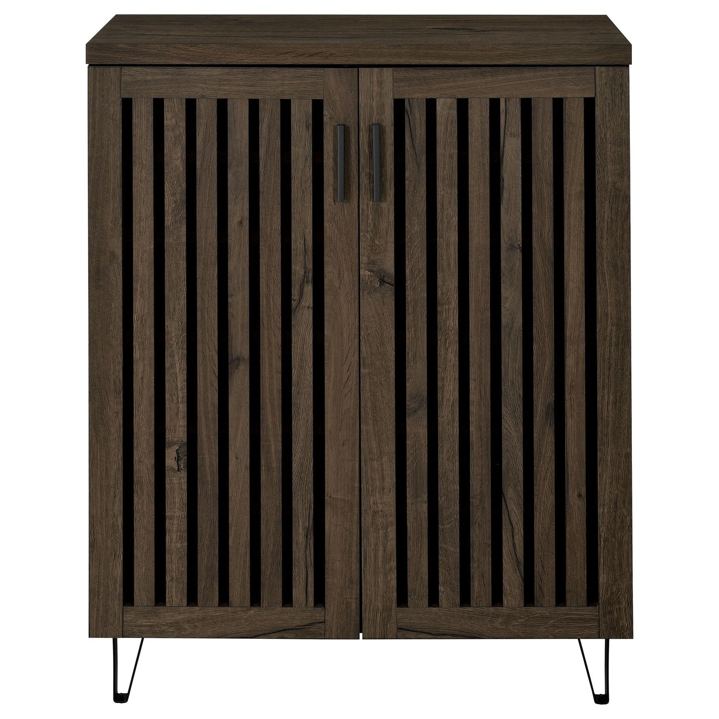 Clackamas 2-Door Storage Cabinet with adjustable shelves in dark wood, HouseOfZazla cabinet on Tampa Home & Garden Store