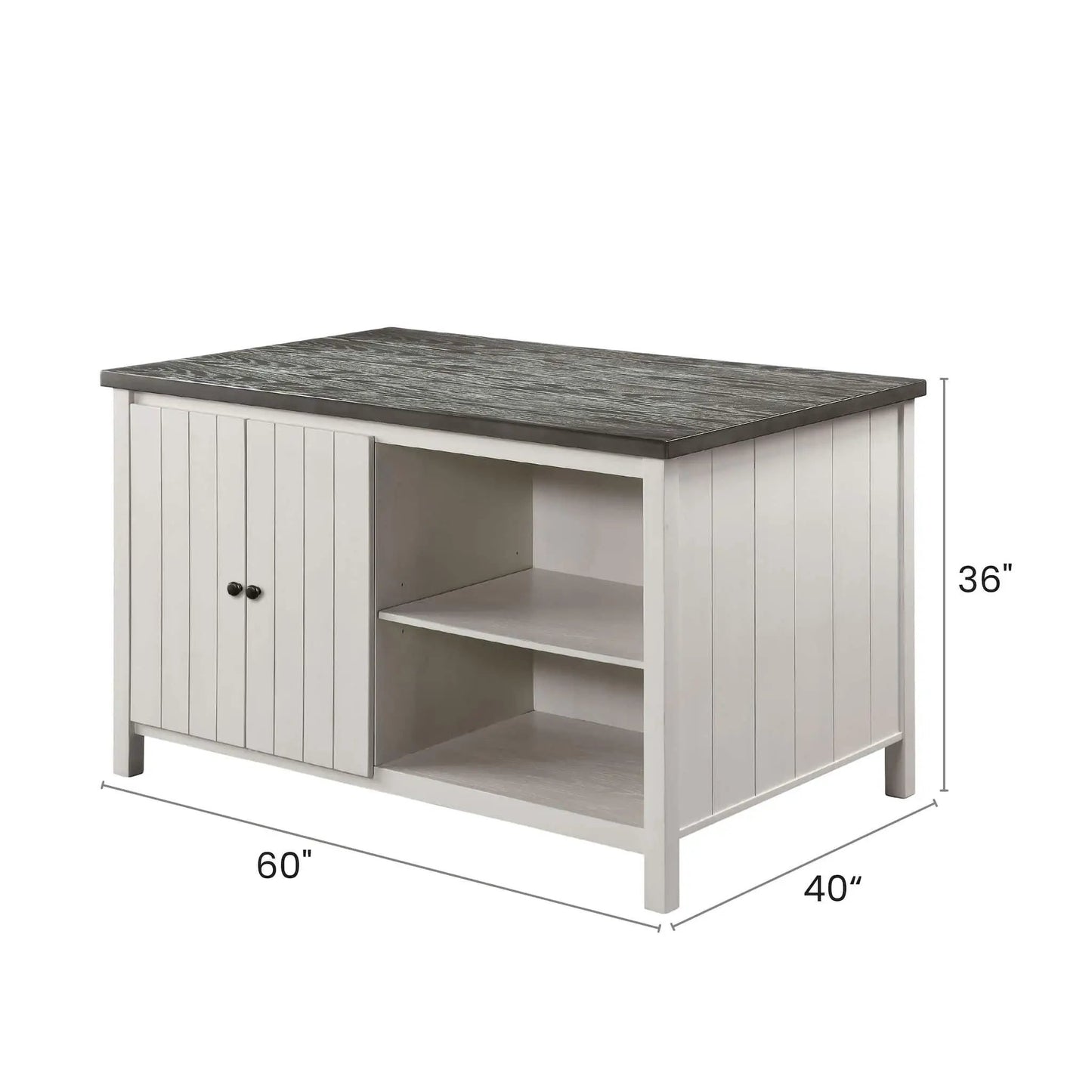 Counter Height Dining Table With Storage Cabinet Base dark gray top and light gray cabinet on Tampa Home & Garden Store