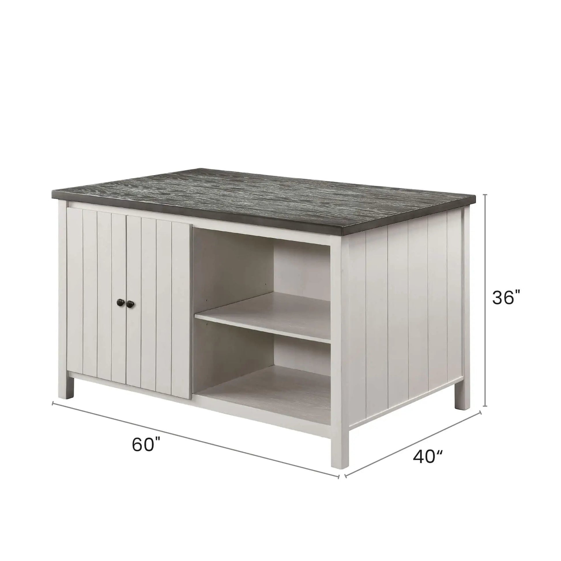 Counter Height Dining Table With Storage Cabinet Base dark gray top and light gray cabinet on Tampa Home & Garden Store