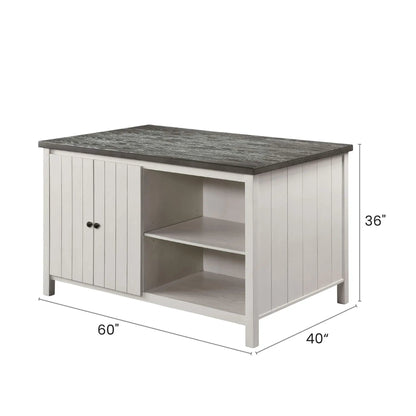 Counter Height Dining Table With Storage Cabinet Base dark gray top and light gray cabinet on Tampa Home & Garden Store