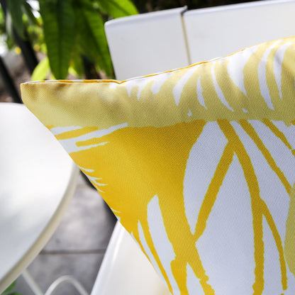 Yellow Leaf Vein Outdoor And Indoor Pillow