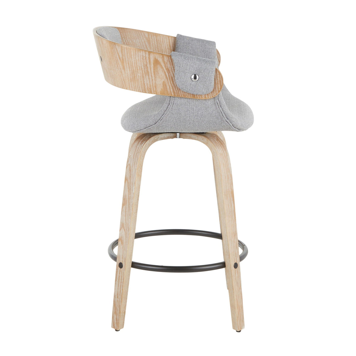 Farmhouse counter stool with gray padded seat by HouseOfZazla on Tampa Home & Garden Store