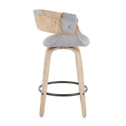 Farmhouse counter stool with gray padded seat by HouseOfZazla on Tampa Home & Garden Store