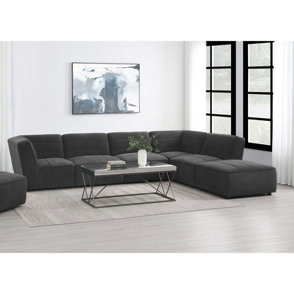 Vincent 6 Piece Modular Sectional charcoal fabric L-shaped sofa set on Tampa Home & Garden Store
