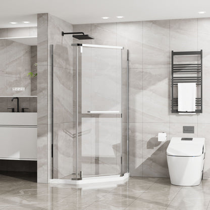 Frameless Neo Angle Shower Door and Acrylic Base