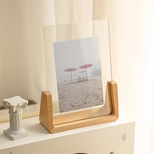 6 Inch Acrylic Photo Frame U Shaped Wood Desktop Picture Frame - Tampa Home & Garden Store