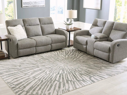 Verland washable rug gray and white sunburst pattern Unique Piece Furniture on Tampa Home & Garden Store
