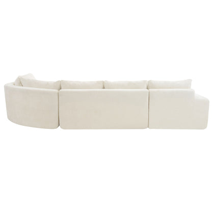 Modular Cloud Sectional Sofa Set beige fabric U-shaped with deep seats by HouseOfZazla on Tampa Home & Garden Store