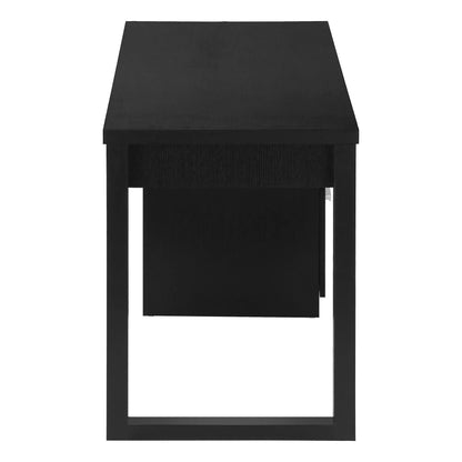 Computer desk black wood grain with storage shelf and sturdy legs on Tampa Home & Garden Store