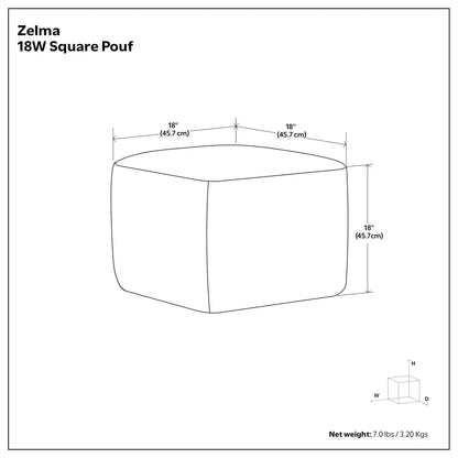 Zelma Woven Outdoor and Indoor Pouf Cream