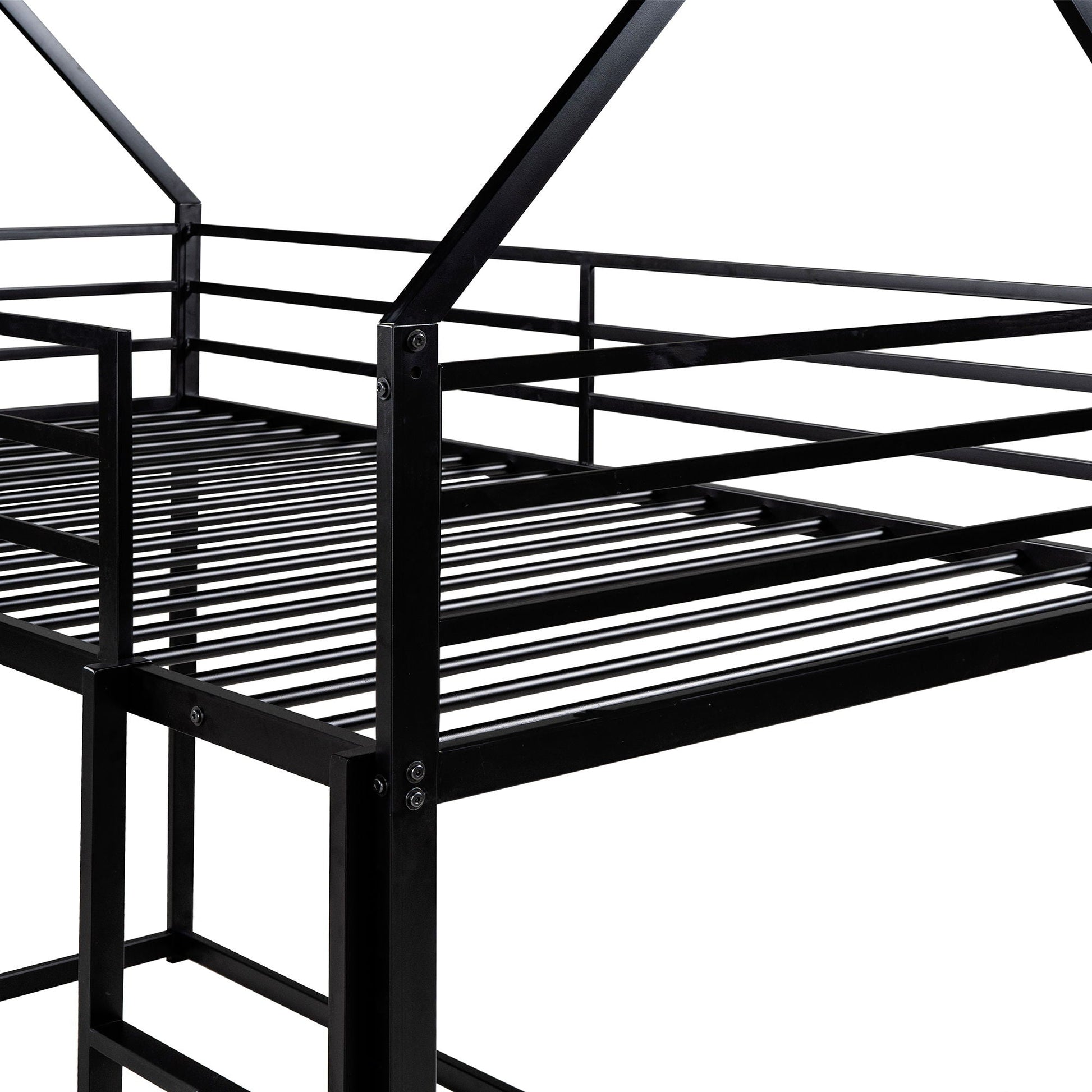 House Bunk Bed With Built In Ladder black metal bunk bed frame on Tampa Home & Garden Store