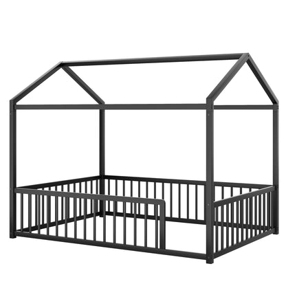 Cozy Montessori House Floor Bed and a Safety Rail