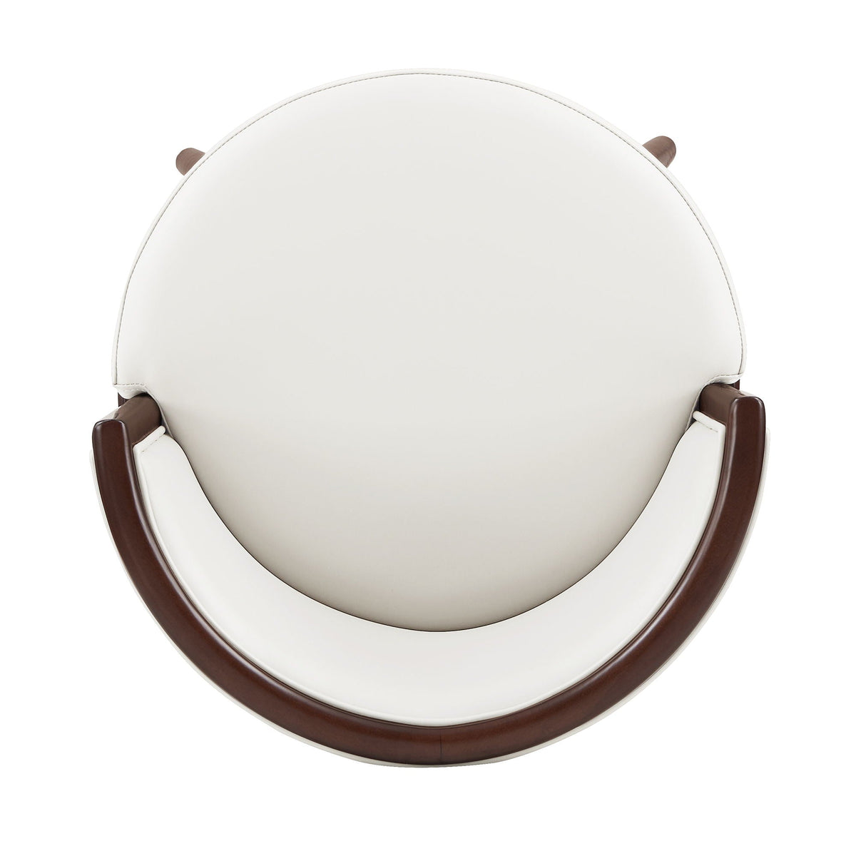 Evalyn Counter Stool white upholstered seat with dark wood legs on Tampa Home & Garden Store