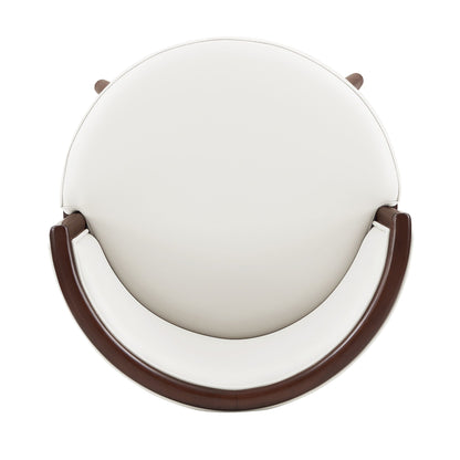 Evalyn Counter Stool white upholstered seat with dark wood legs on Tampa Home & Garden Store